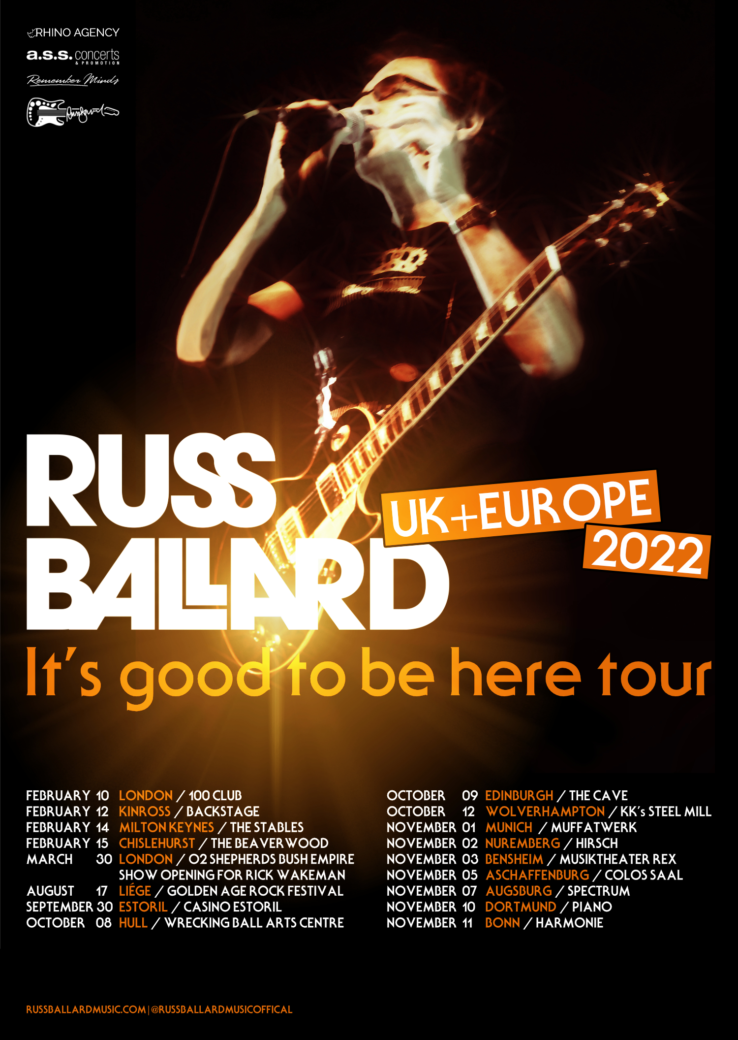 Russ Ballard Tour 2022 Poster