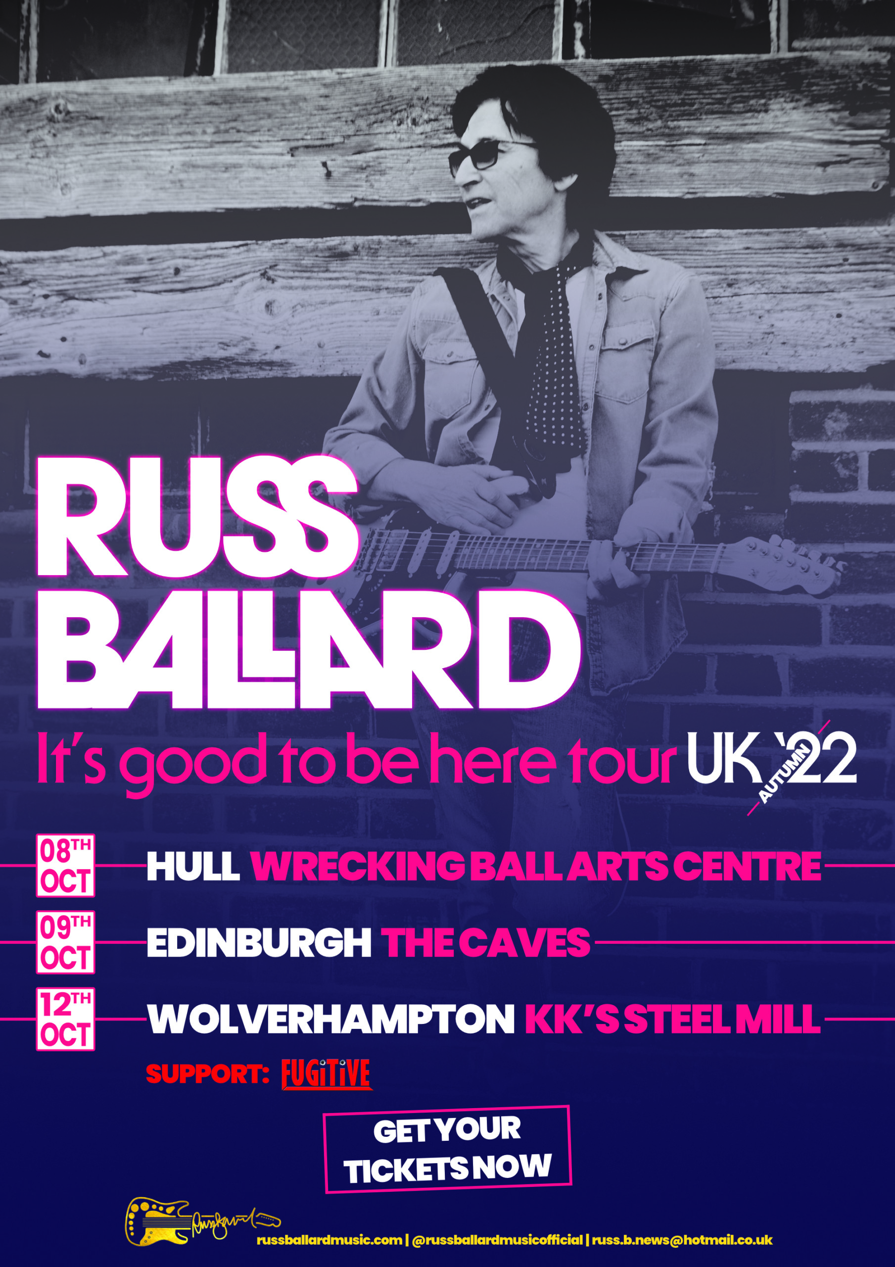 Russ Ballard UK Tour Autumn 2022 Poster